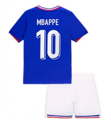 Frankrike Kylian Mbappe #10 Hemmatröja Barn EM 2024 Kortärmad (+ Korta byxor)